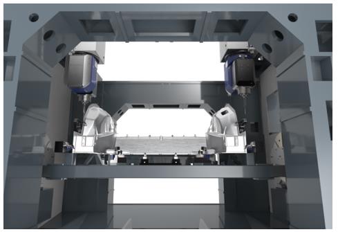 JBO竞博大型一体化压铸车身结构件加工设备，双五轴龙门加工中心（5）